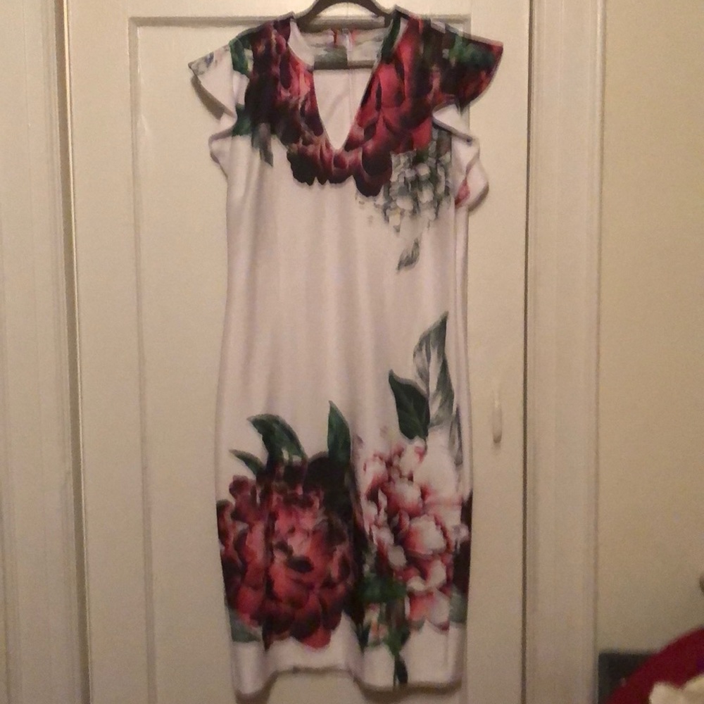 New York & Company flutter sleeve sheath dress